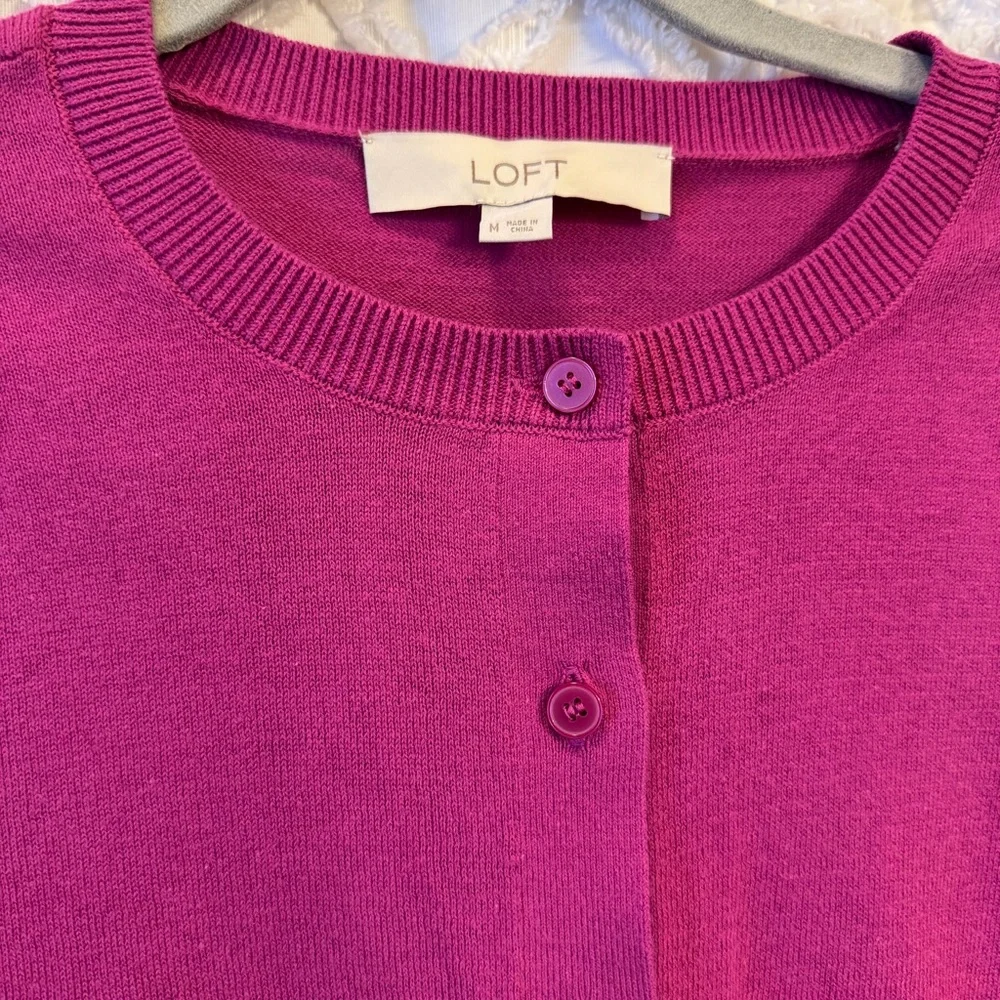 Loft Magenta Cardigan - Picture 2 of 4